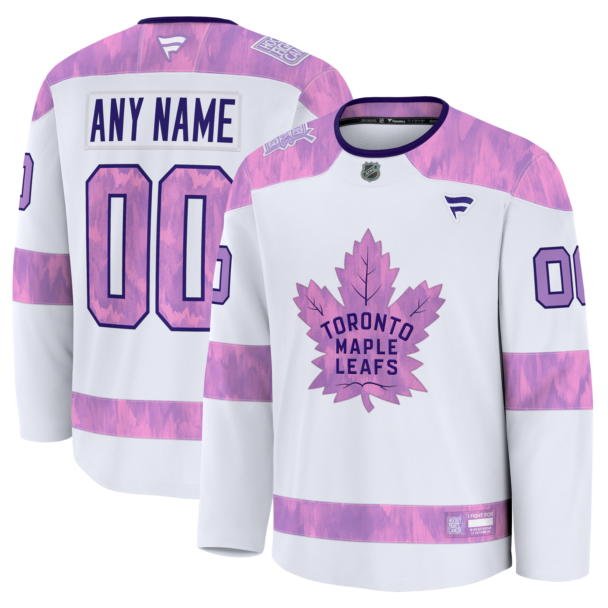 Men’s Fanatics White Toronto Maple Leafs 2024 Hockey Fights Cancer Custom Practice Jersey Men’s Fanatics White Toronto Maple Leafs 2024 Hockey Fights Cancer Custom Practice Jersey