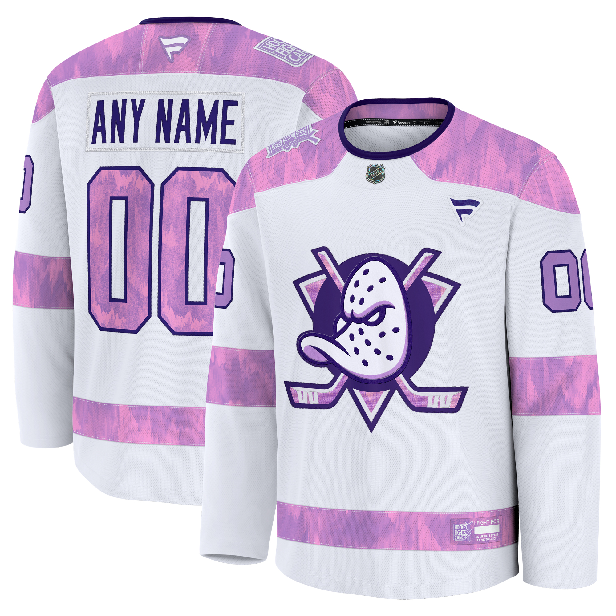 Men’s Fanatics White Anaheim Ducks 2024 Hockey Fights Cancer Custom Practice Jersey Men’s Fanatics White Anaheim Ducks 2024 Hockey Fights Cancer Custom Practice Jersey