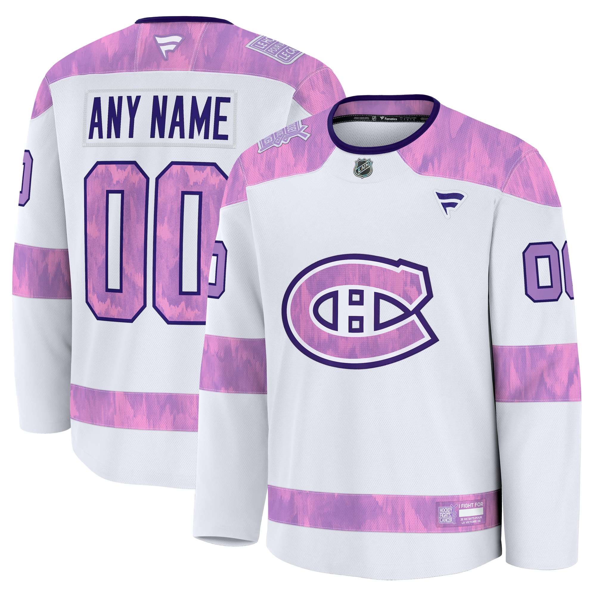 Men’s Fanatics White Montreal Canadiens 2024 Hockey Fights Cancer Custom Practice Jersey Men’s Fanatics White Montreal Canadiens 2024 Hockey Fights Cancer Custom Practice Jersey