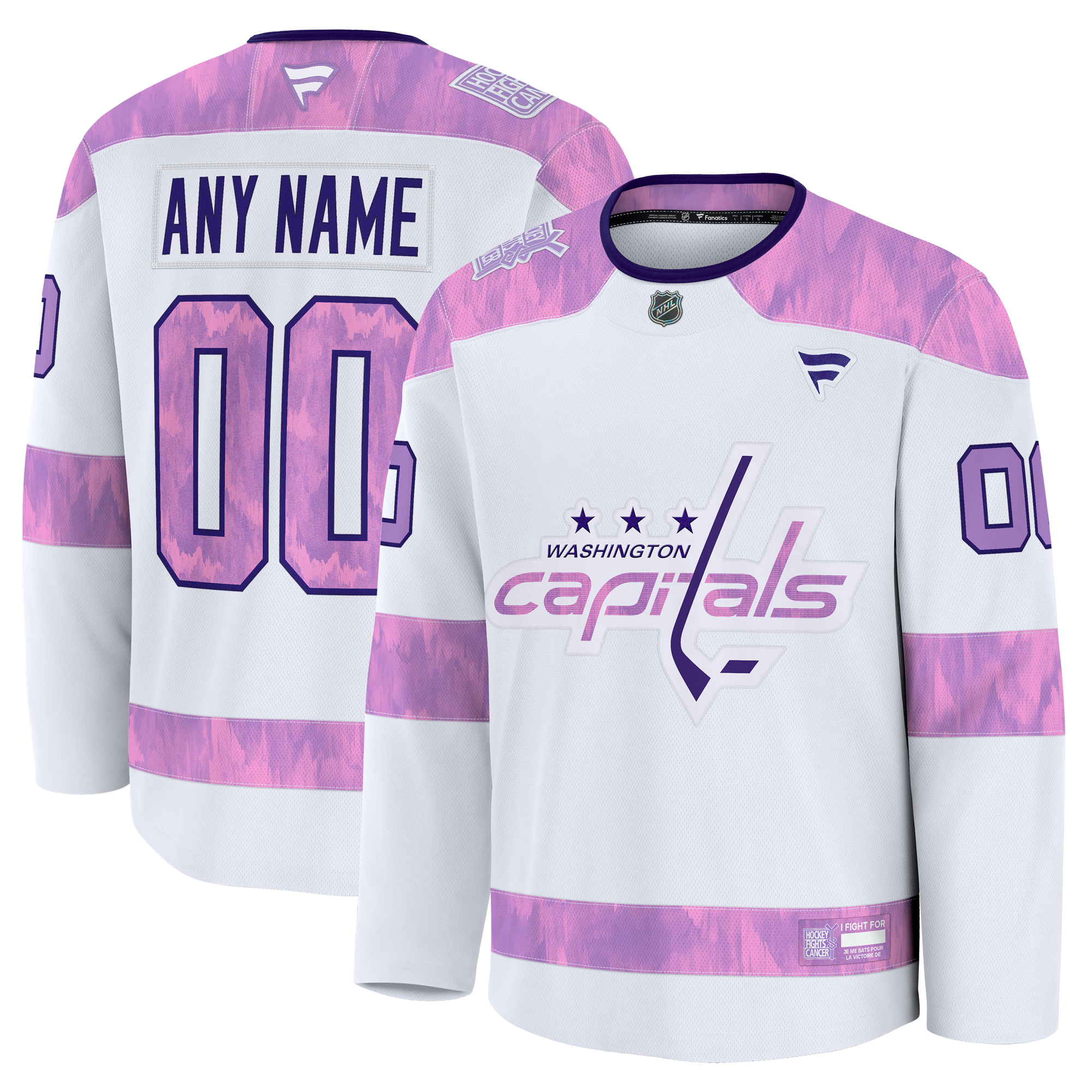 Men’s Fanatics White Washington Capitals 2024 Hockey Fights Cancer Custom Practice Jersey Men’s Fanatics White Washington Capitals 2024 Hockey Fights Cancer Custom Practice Jersey