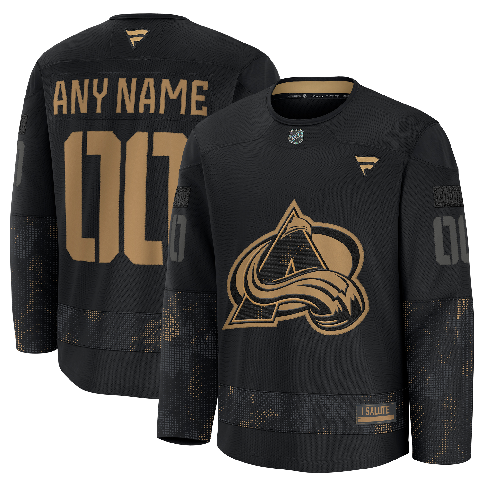 Men’s Fanatics Black Colorado Avalanche 2024 Military Appreciation Custom Practice Jersey Men’s Fanatics Black Colorado Avalanche 2024 Military Appreciation Custom Practice Jersey