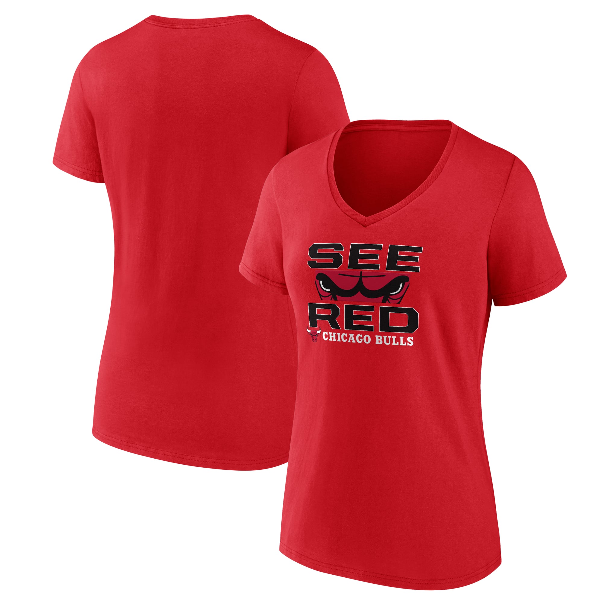 Women's Red Chicago Bulls Hometown V-Neck T-Shirt