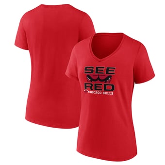 Women's Red Chicago Bulls Hometown V-Neck T-Shirt