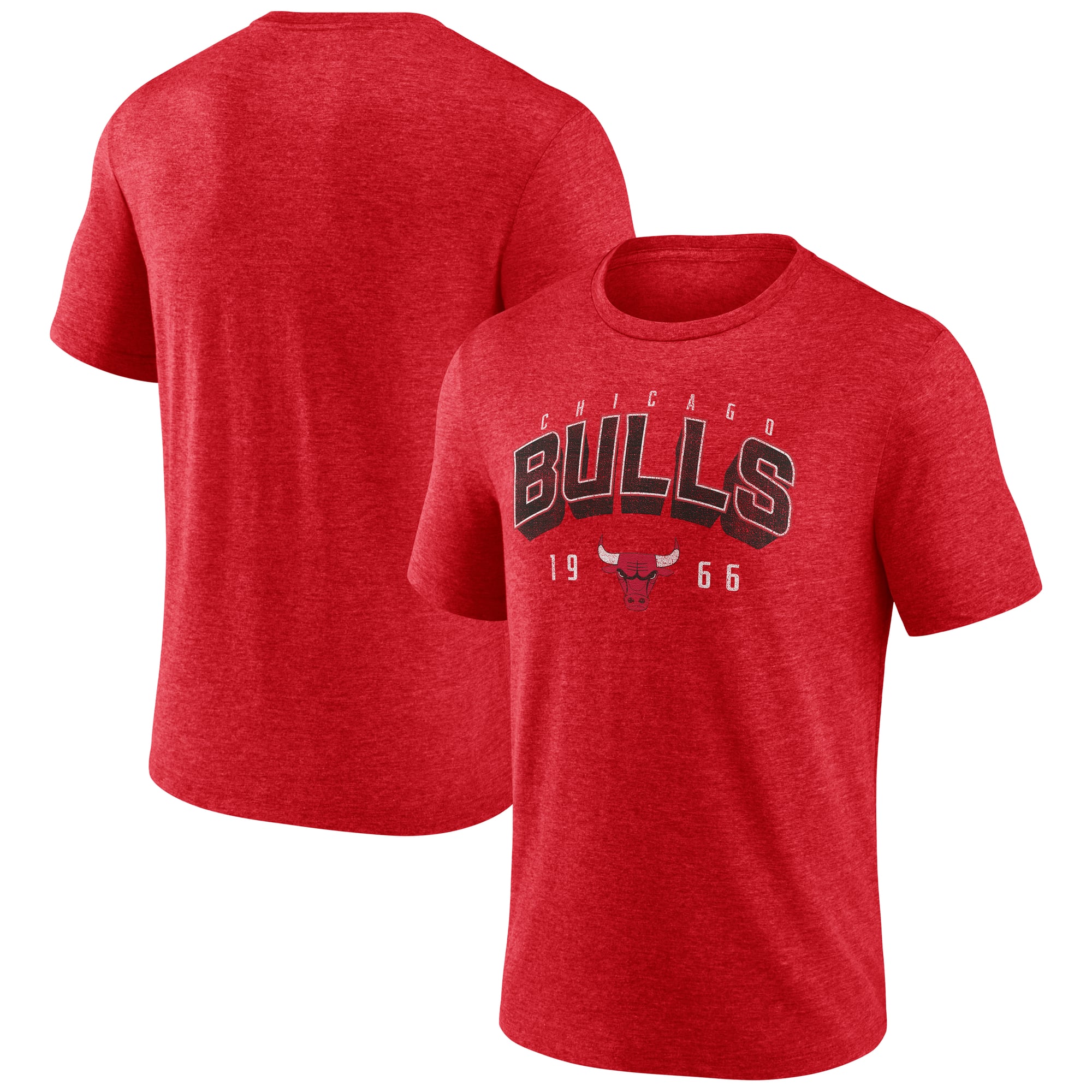 Men's Red Chicago Bulls Backboard Tri-Blend T-Shirt