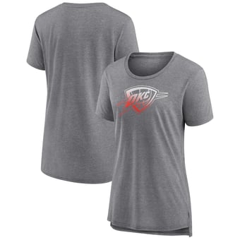 Women's Gray Oklahoma City Thunder Gradient Logo Tri-Blend T-Shirt