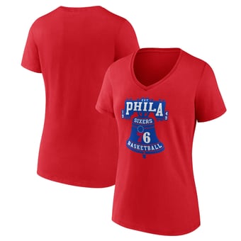 Women's Red Philadelphia 76ers Hometown V-Neck T-Shirt