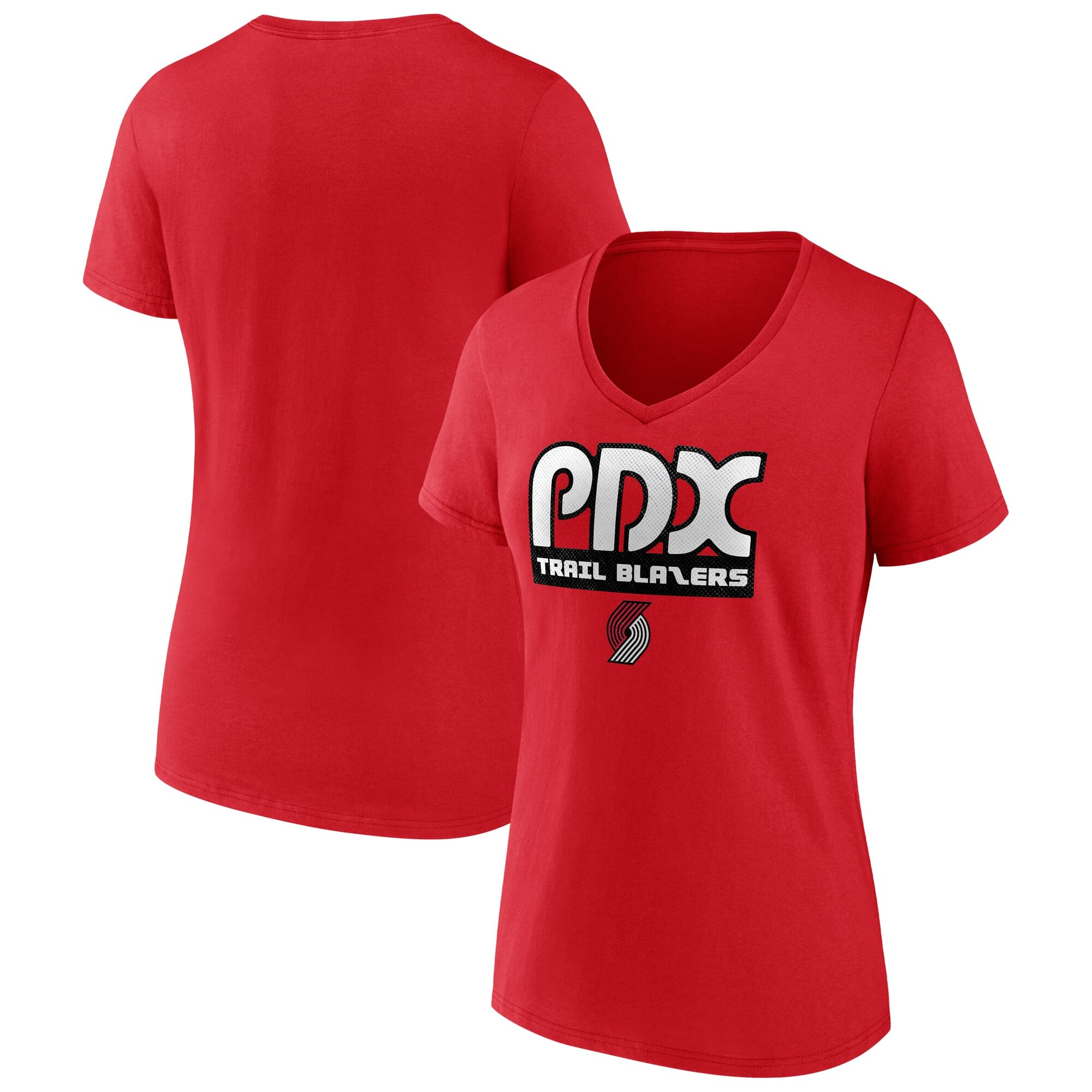 Women's Red Portland Trail Blazers Team Pride V-Neck T-Shirt