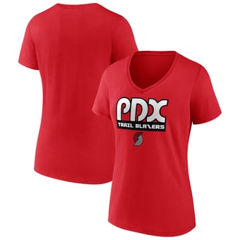 Women's Red Portland Trail Blazers Team Pride V-Neck T-Shirt