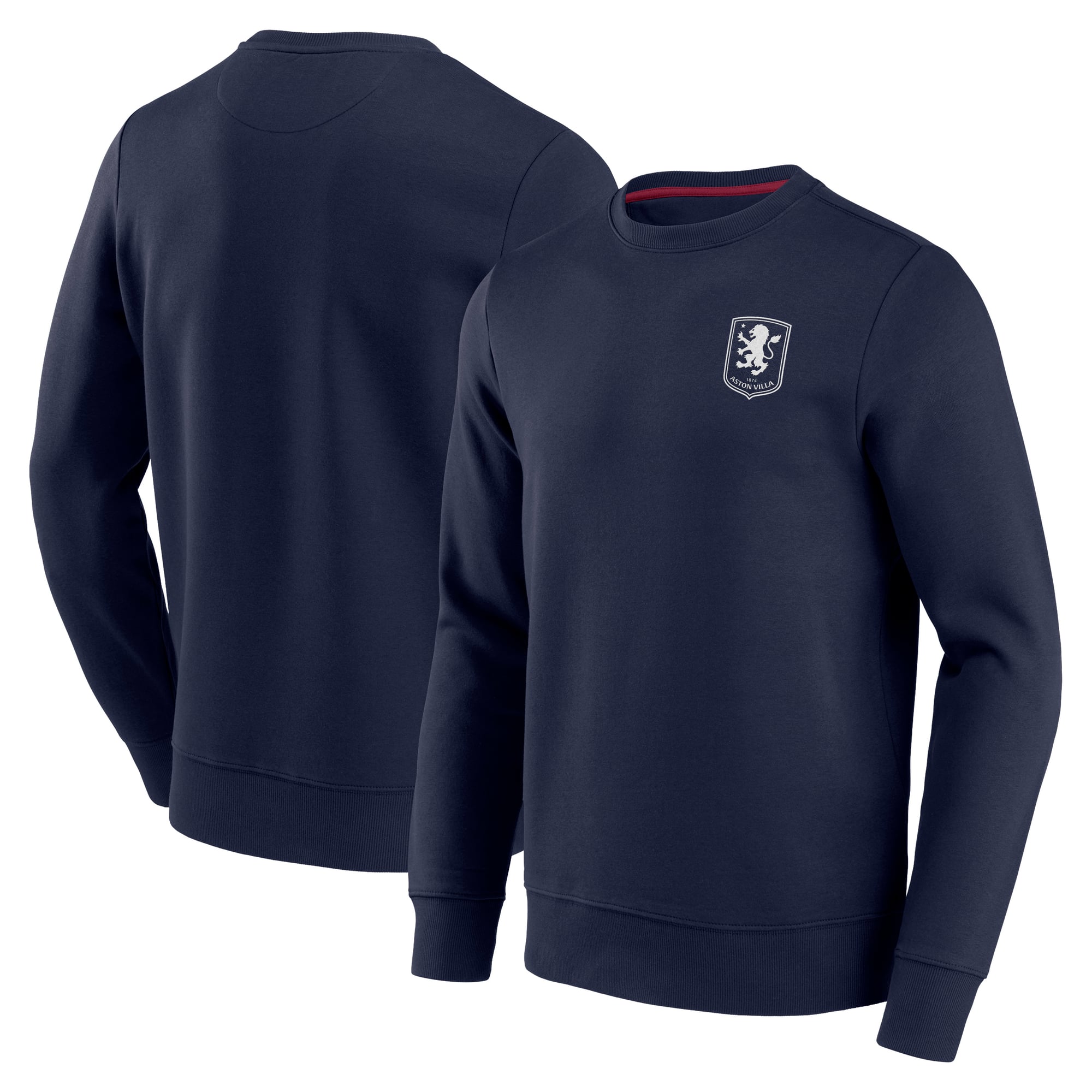 Aston Villa Essentials Small Crest Crew Sweatshirt - Maritime Blue - Mens