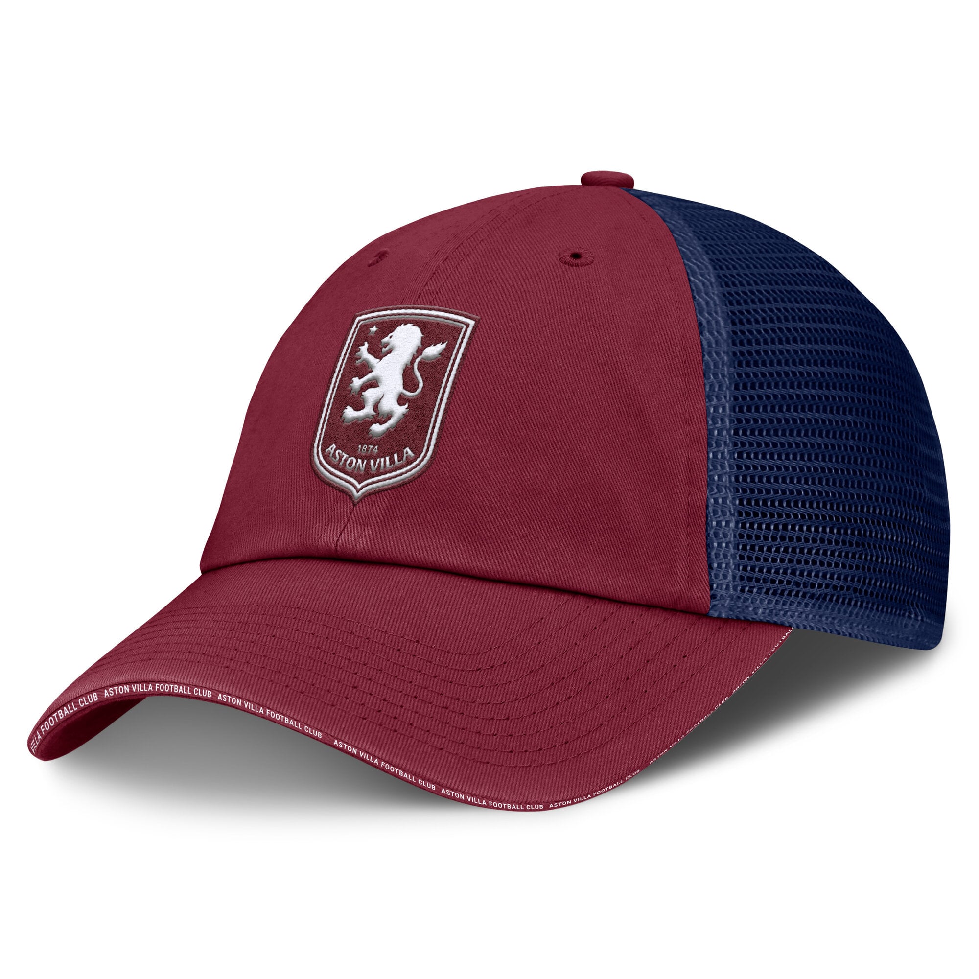 Casquette Aston Villa Ticker non structurée ajustable à l'arrière en maille - Grenat foncé - Unisexe