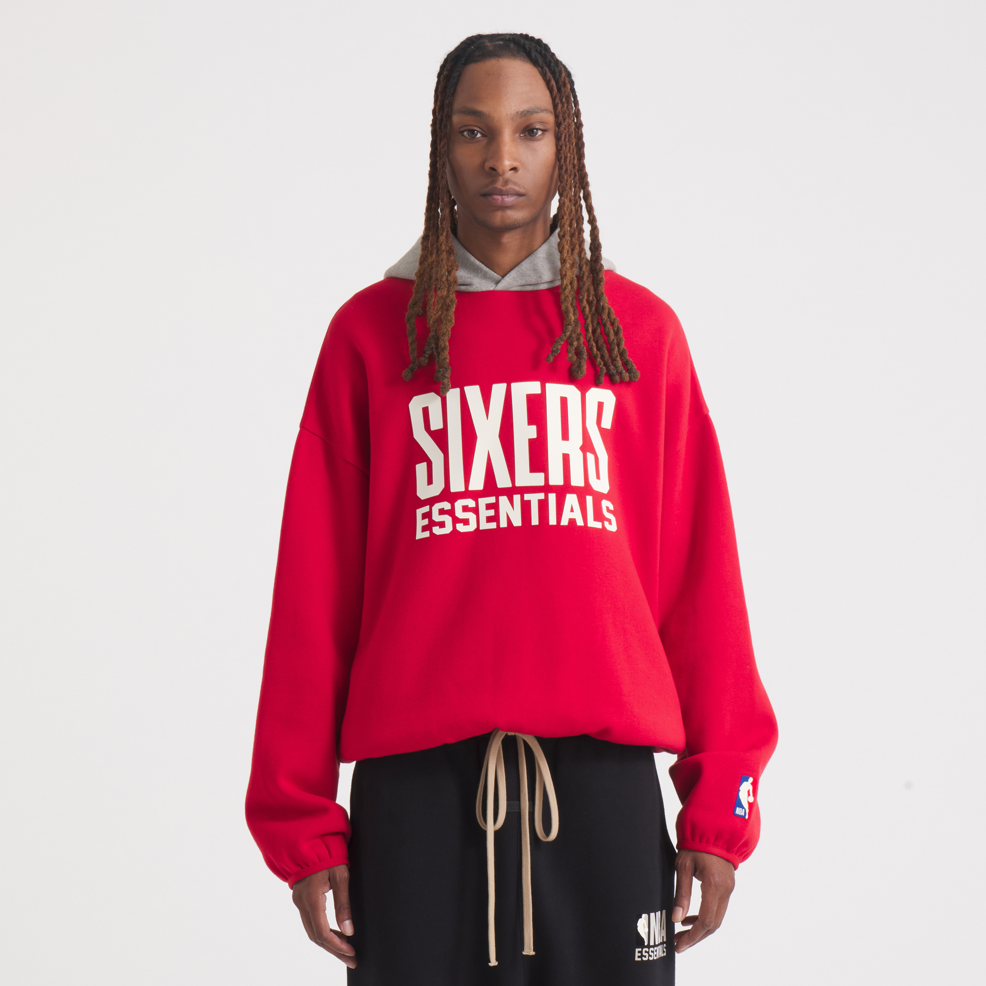 Unisex Fear of God Red Philadelphia 76ers NBA x ESSENTIALS Pullover Hoodie