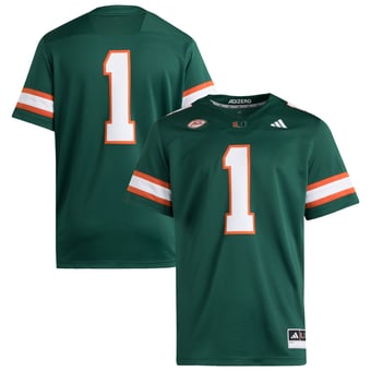 Men's adidas #1 Green Miami Hurricanes Premier Jersey