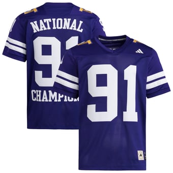 Men's adidas  Purple Washington Huskies 1991 National Championship Anniversary Icon Football Jersey