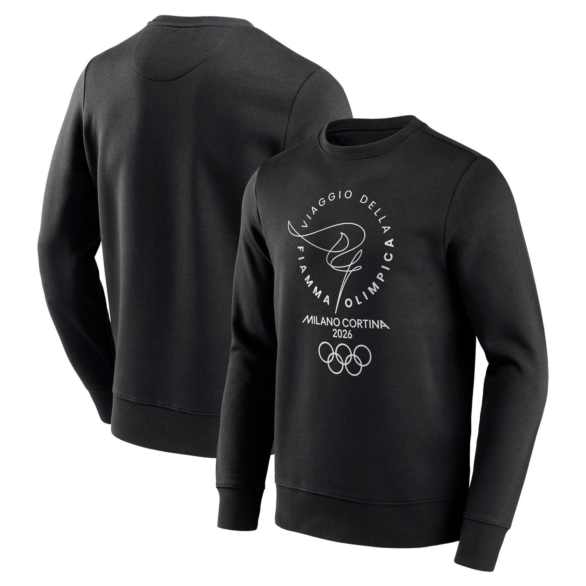Milano Cortina 2026 Olympics Torch Graphic Crew Sweatshirt - Nero