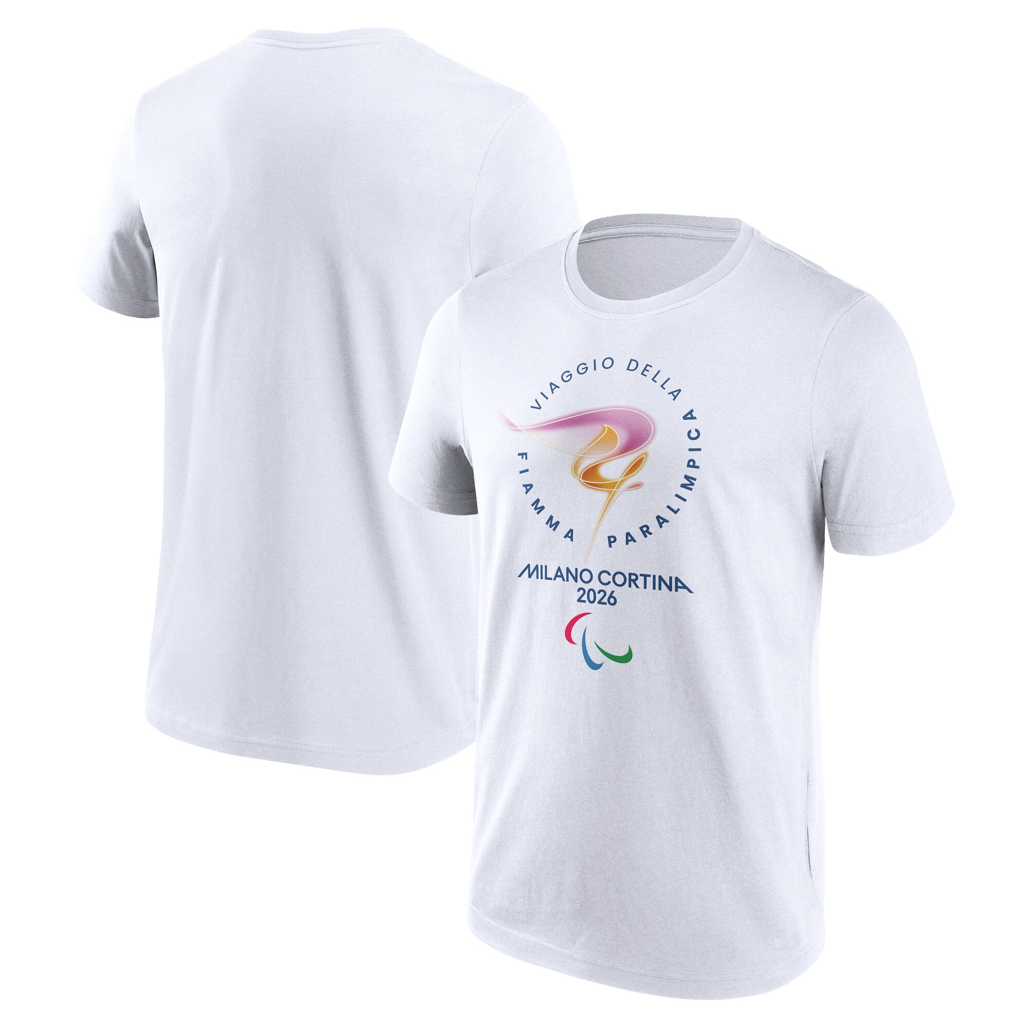 Milano Cortina 2026 Paralympics Torch Primary Logo Graphic T-Shirt - Bianco