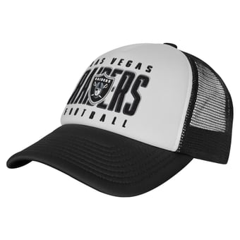 Youth White/Black Las Vegas Raiders Essentials Trucker Adjustable Hat