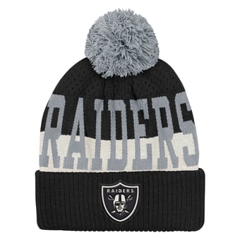 Youth Outerstuff  Black Las Vegas Raiders Modern Fan Cuffed Knit Hat with Pom