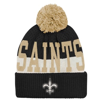 Youth Outerstuff  Black New Orleans Saints Modern Fan Cuffed Knit Hat with Pom