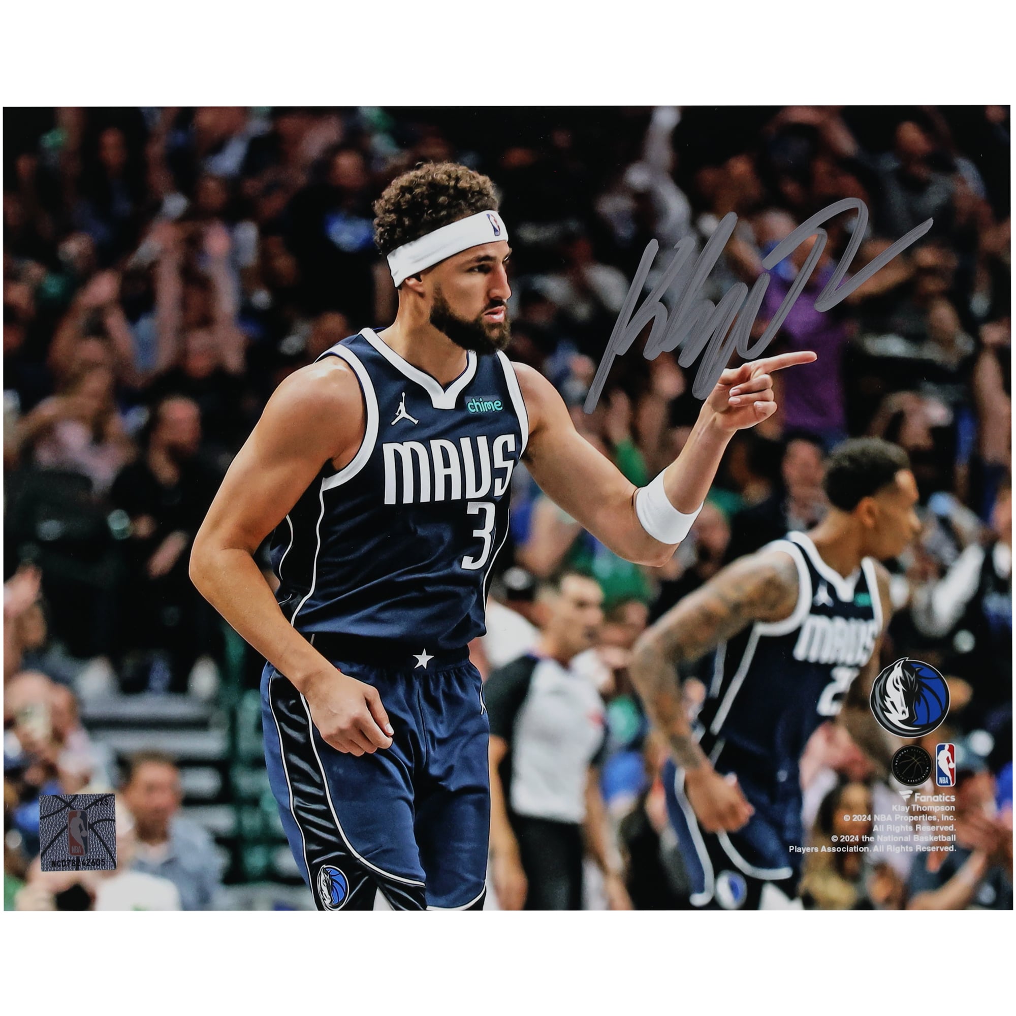 Klay Thompson Dallas Mavericks Autographed 8" x 10" Shooting Celebration Photograph