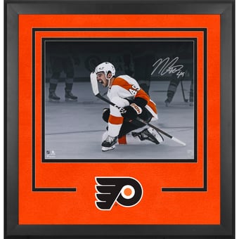 Noah Cates Philadelphia Flyers Autographed Deluxe Framed 16" x 20" White Jersey Celebration Photograph