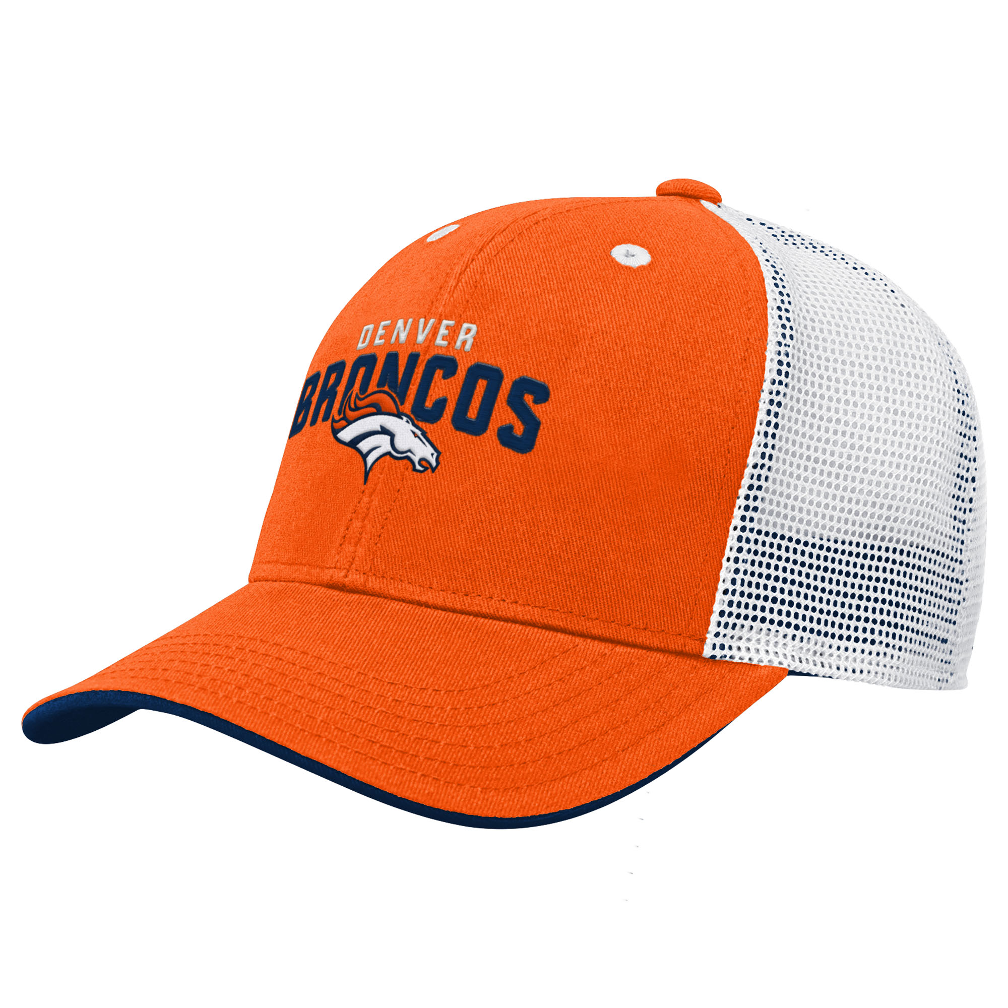 Youth Orange Denver Broncos Core Lockup Trucker Adjustable Hat