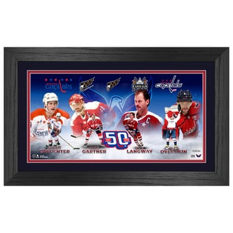 Highland Mint Washington Capitals 50th Anniversary 12'' x 20'' Framed Legends Collage