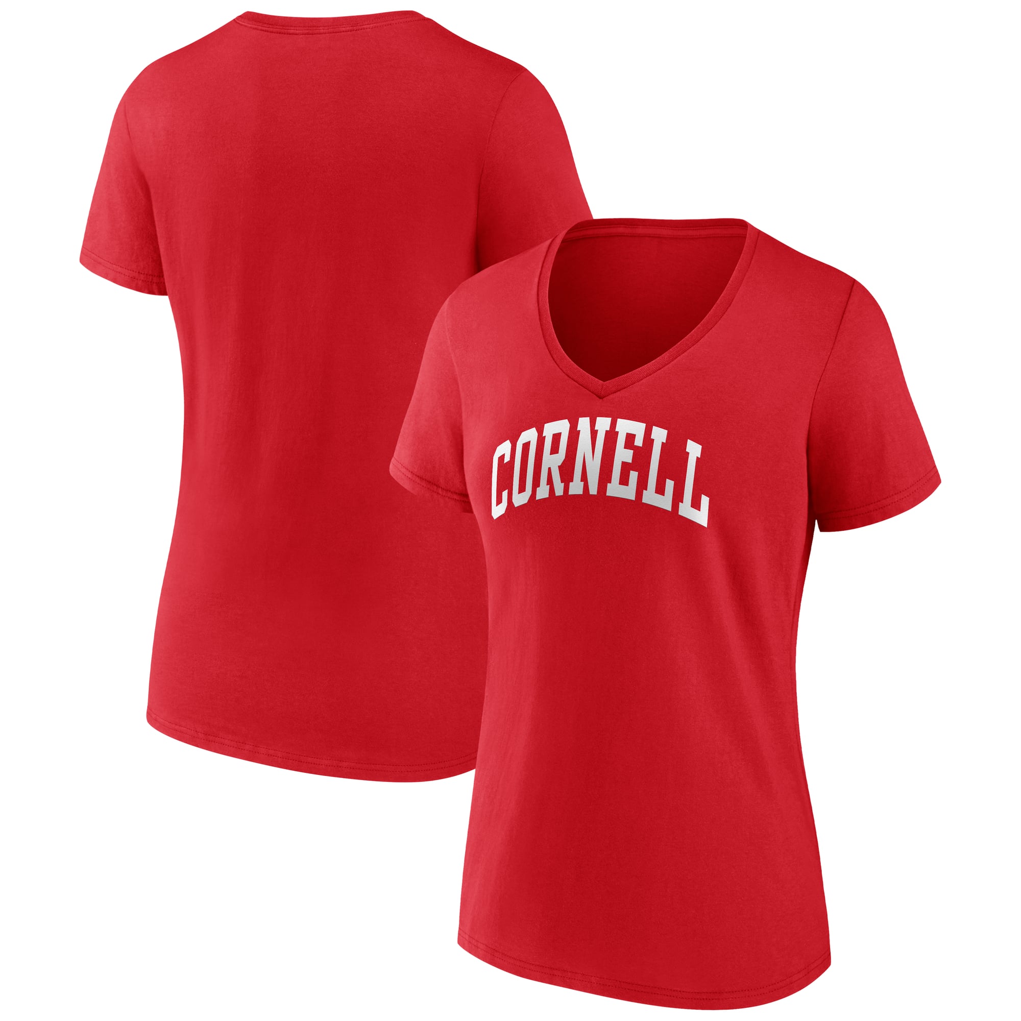 Women's Red Cornell Big Red Arch V-Neck T-Shirt