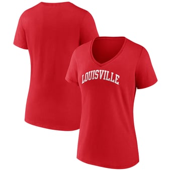 Women's Red Louisville Cardinals Arch V-Neck T-Shirt
