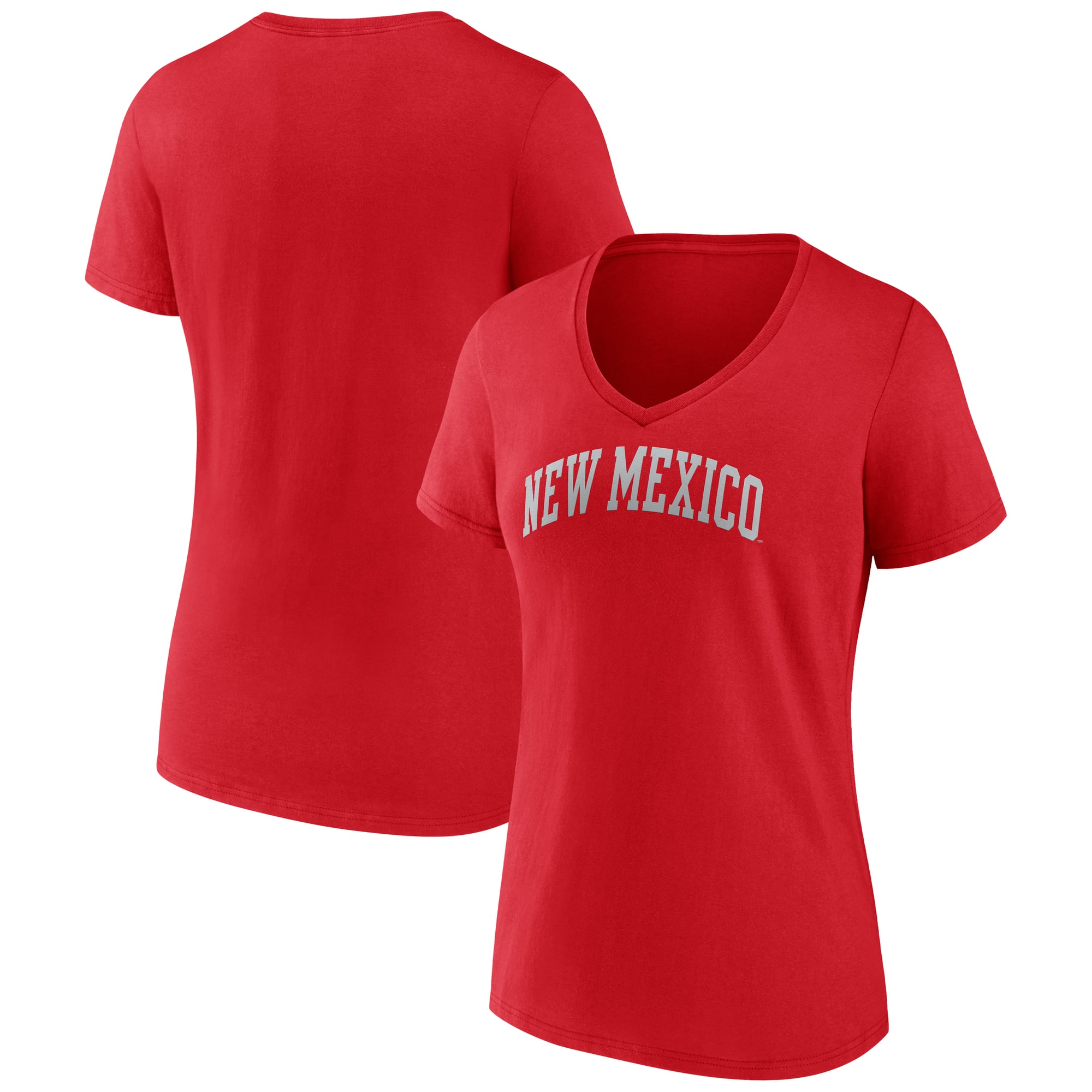 Women's Cherry New Mexico Lobos Arch V-Neck T-Shirt