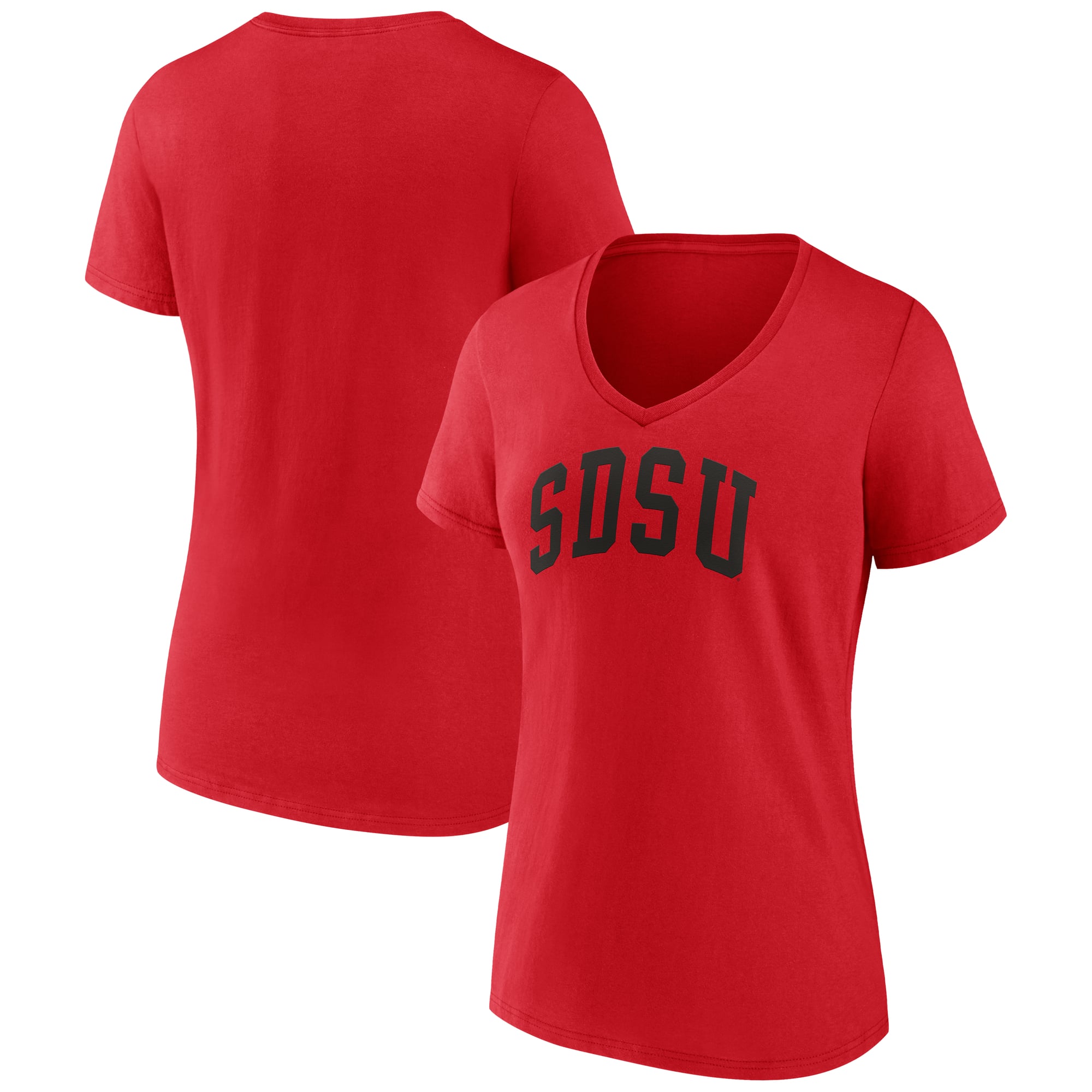 Women's Cardinal San Diego State Aztecs Arch V-Neck T-Shirt