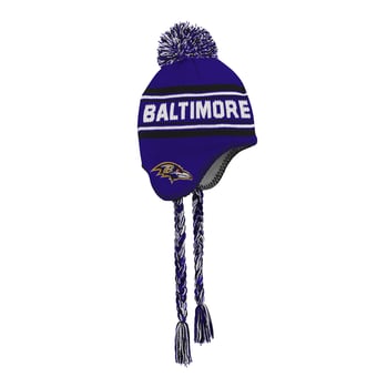Preschool Purple Baltimore Ravens Jacquard Tassel Knit Hat with Pom