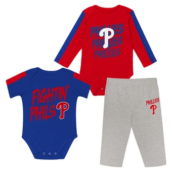 Newborn Outerstuff Philadelphia Phillies Double Down Bodysuit and Pants 3-Piece Set