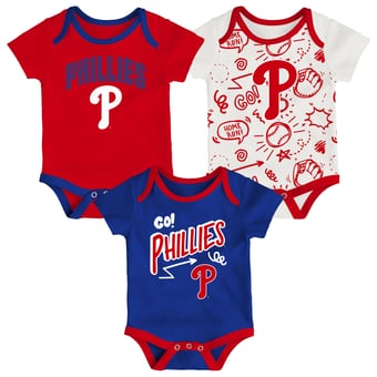 Infant Outerstuff Philadelphia Phillies All Day Play Three-Piece Bodysuit Set