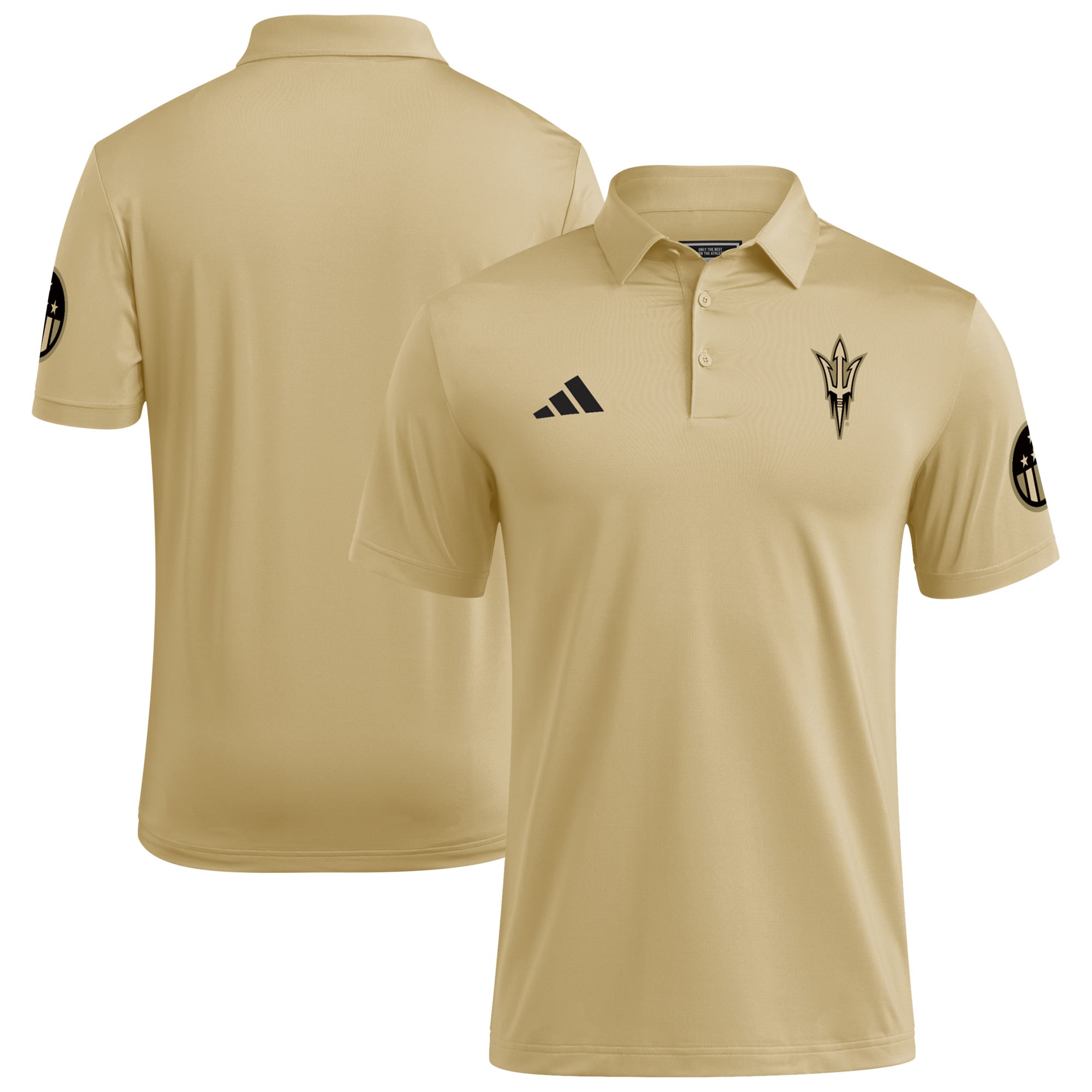 Men's adidas Tan Arizona State Sun Devils Salute to Service Ultimate365 Solid Polo