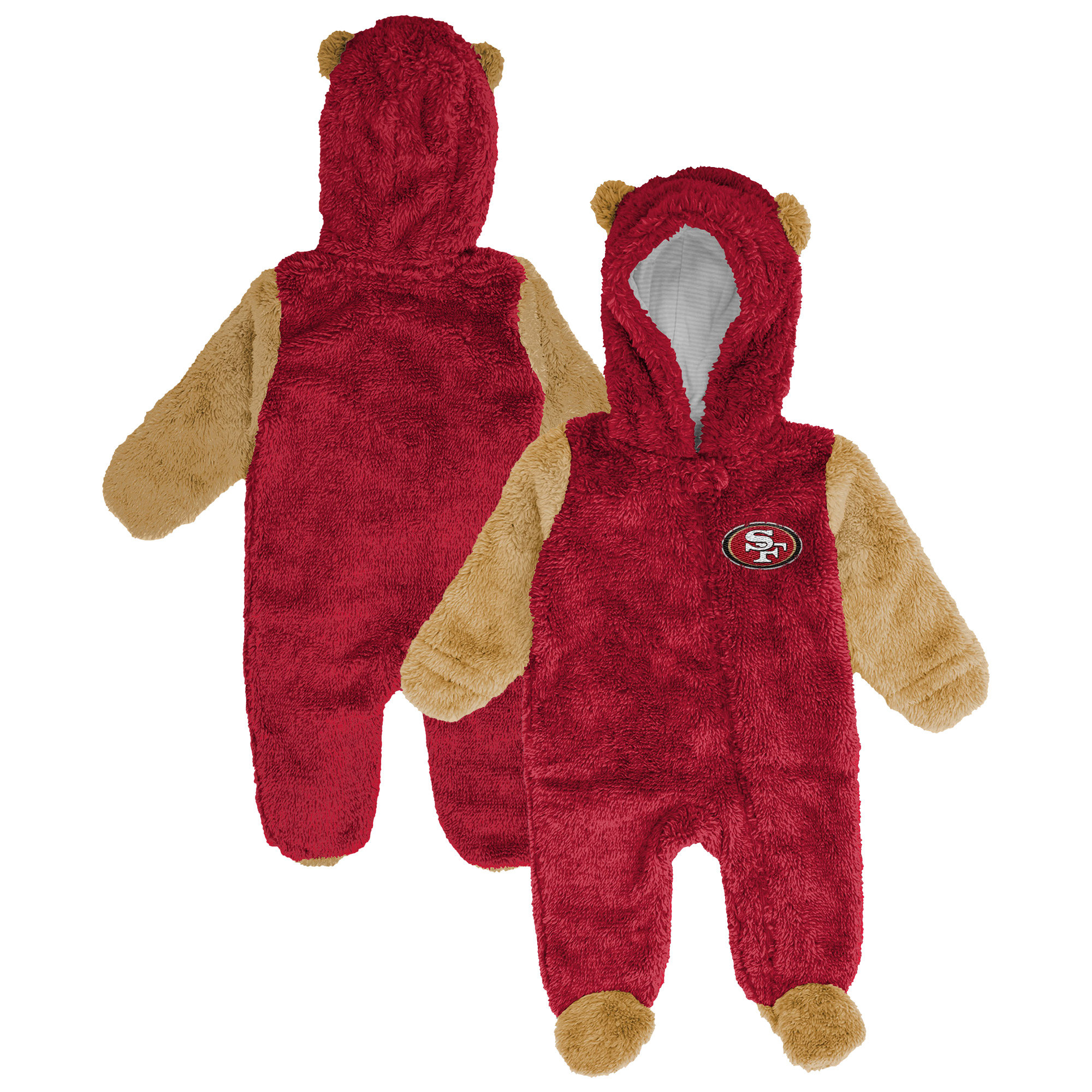 Newborn & Infant Outerstuff Scarlet San Francisco 49ers Stay Napping Fleece Bunting Full-Zip Sleeper