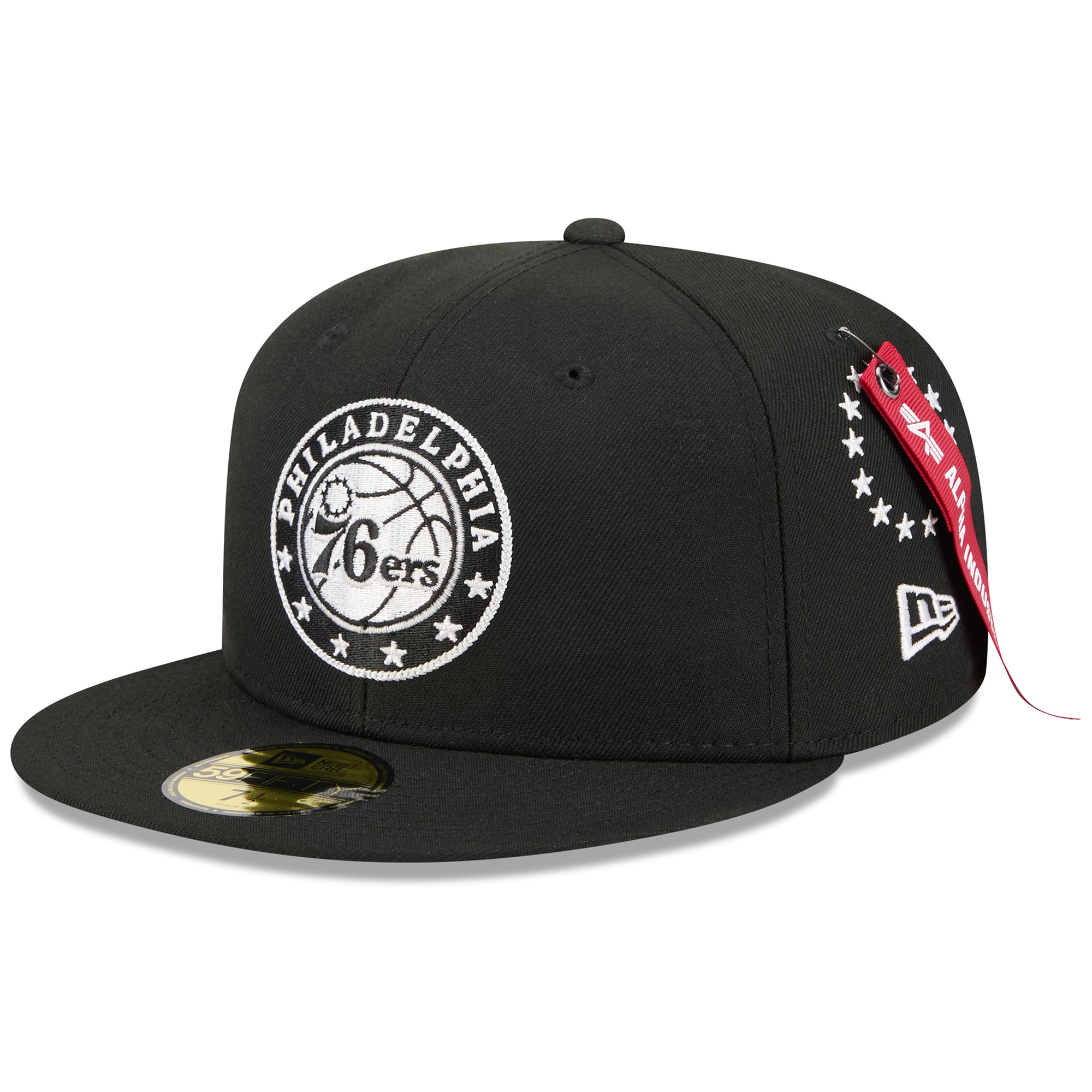 Men's New Era x Alpha Industries Black Philadelphia 76ers 59FIFTY Fitted Hat