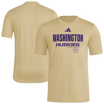 Men's adidas  Natural Washington Huskies 2025 Military Appreciation Pre-Game AEROREADY T-Shirt