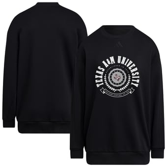 Women's adidas Black Texas A&M Aggies Oversized Crewneck Pullover