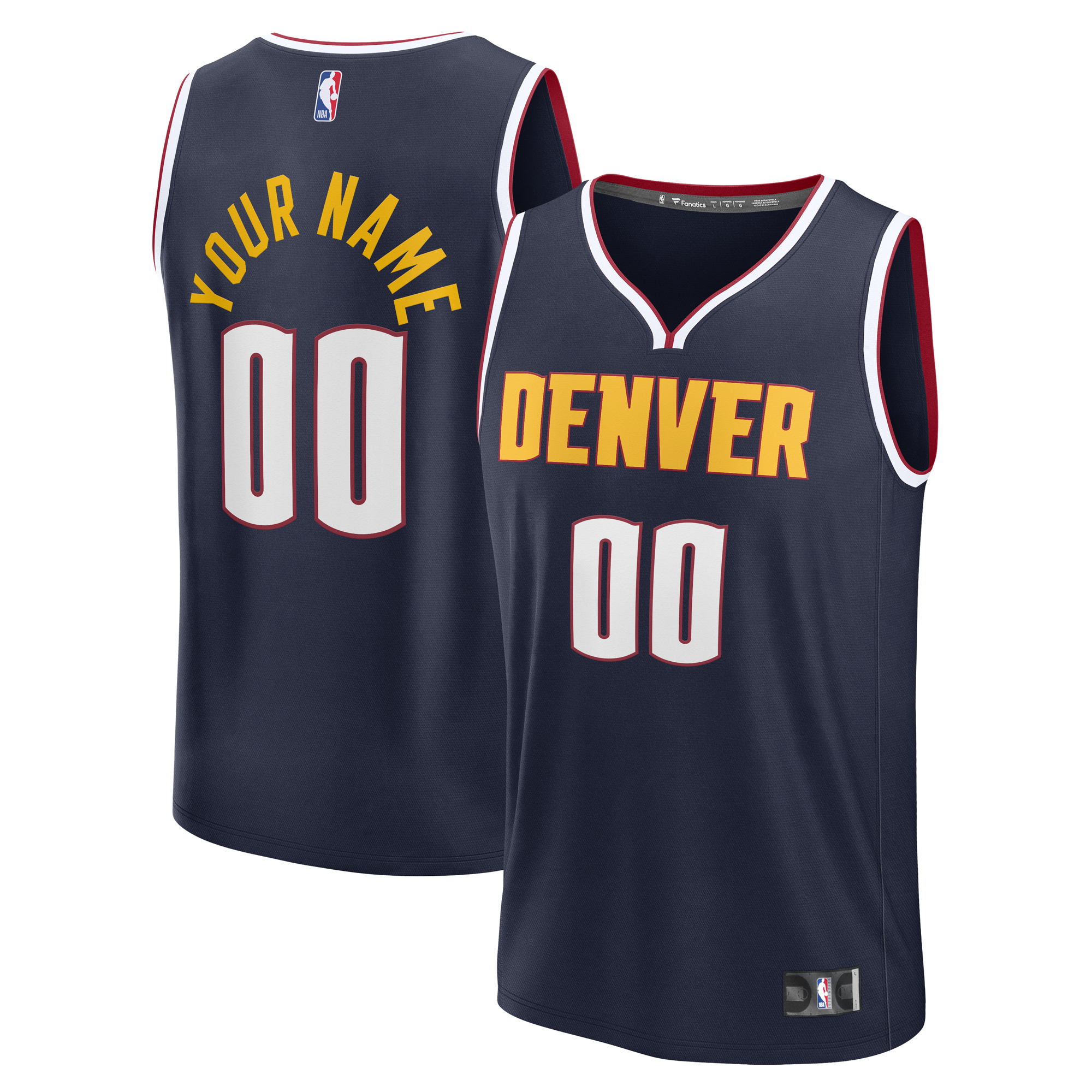 Men's Fanatics Navy Denver Nuggets Fast Break Custom Jersey - Icon Edition