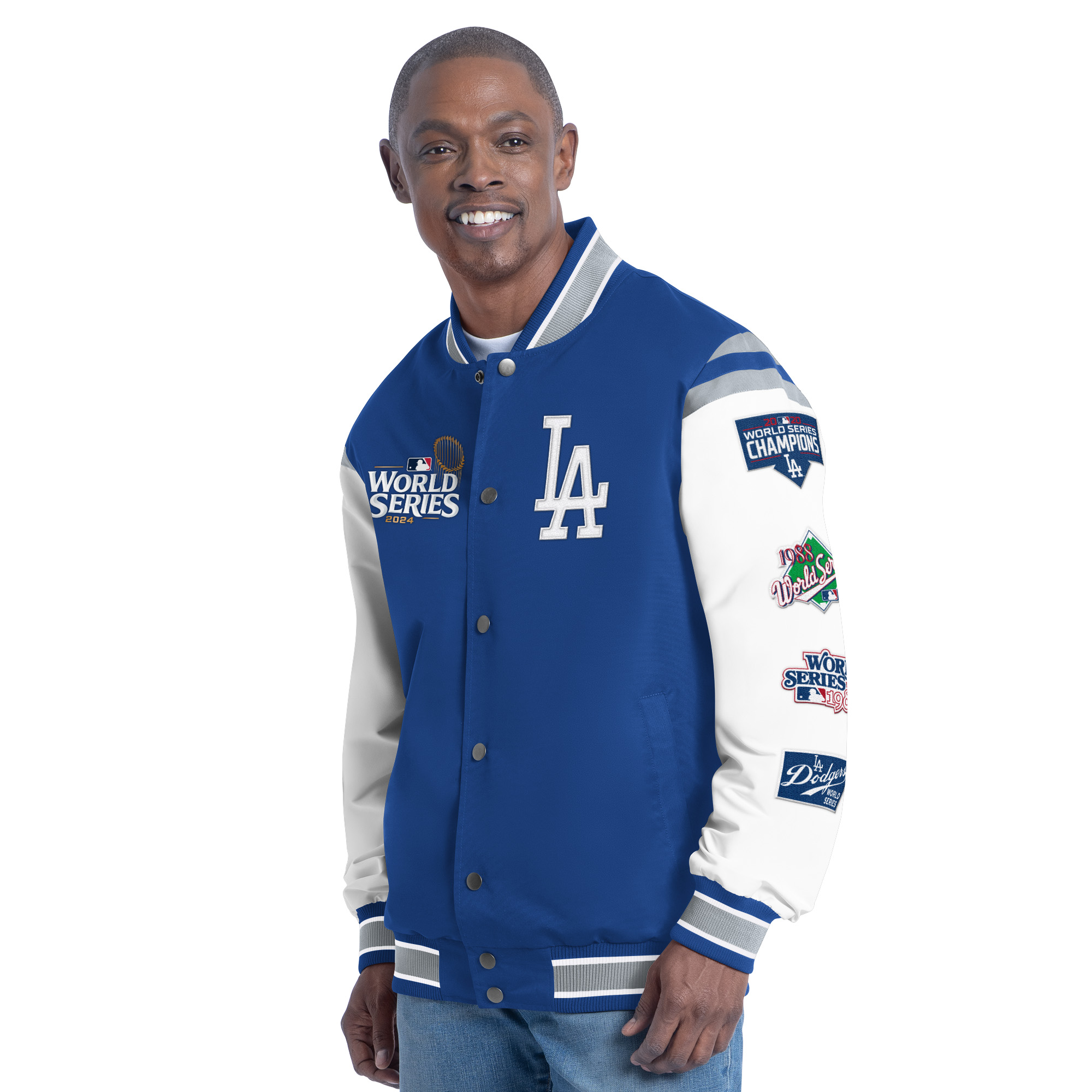 Men's G-III Sports by Carl Banks  Royal Los Angeles Dodgers Recruit Commemorative Full-Snap Varsity Jacket