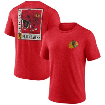 Men's Red Chicago Blackhawks Earnest Will Tri-Blend T-Shirt