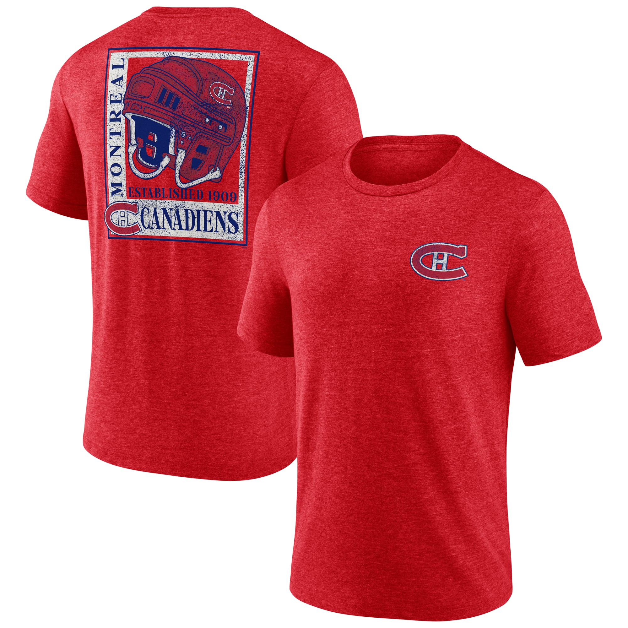 Men's Red Montreal Canadiens Earnest Will Tri-Blend T-Shirt