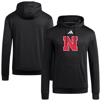 Men's adidas  Black Nebraska Huskers Locker Logo Fleece Pullover Hoodie