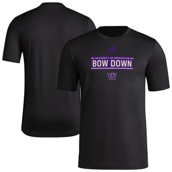 Men's adidas  Black Washington Huskies Locker Slogan Pre-Game T-Shirt