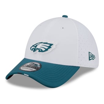 Men's New Era  White/Midnight Green Philadelphia Eagles 2025 NFL Training Camp 39THIRTY Flex Hat