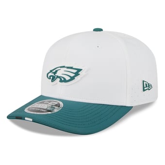 Men's New Era  White/Midnight Green Philadelphia Eagles 2025 NFL Training Camp 9SEVENTY Adjustable Hat