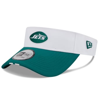 Men's New Era  White/Green New York Jets 2025 NFL Training Camp Adjustable Visor