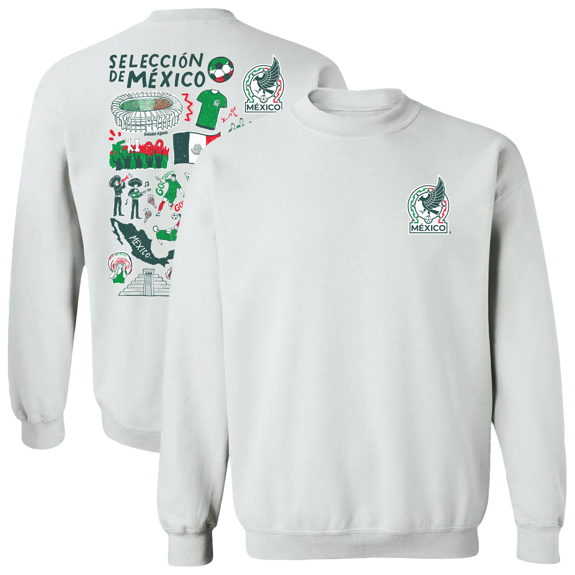 Women's Vive La Fete White Mexico National Team Impressions Artwork Pullover Sweatshirt