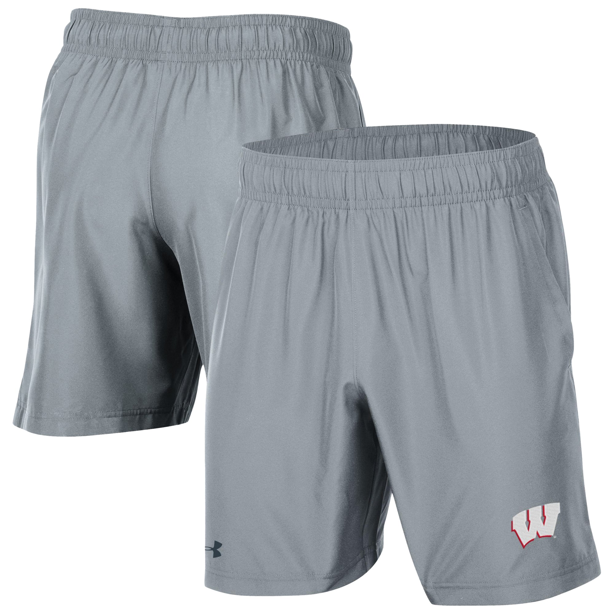 Men's Under Armour Gray Wisconsin Badgers Woven Shorts