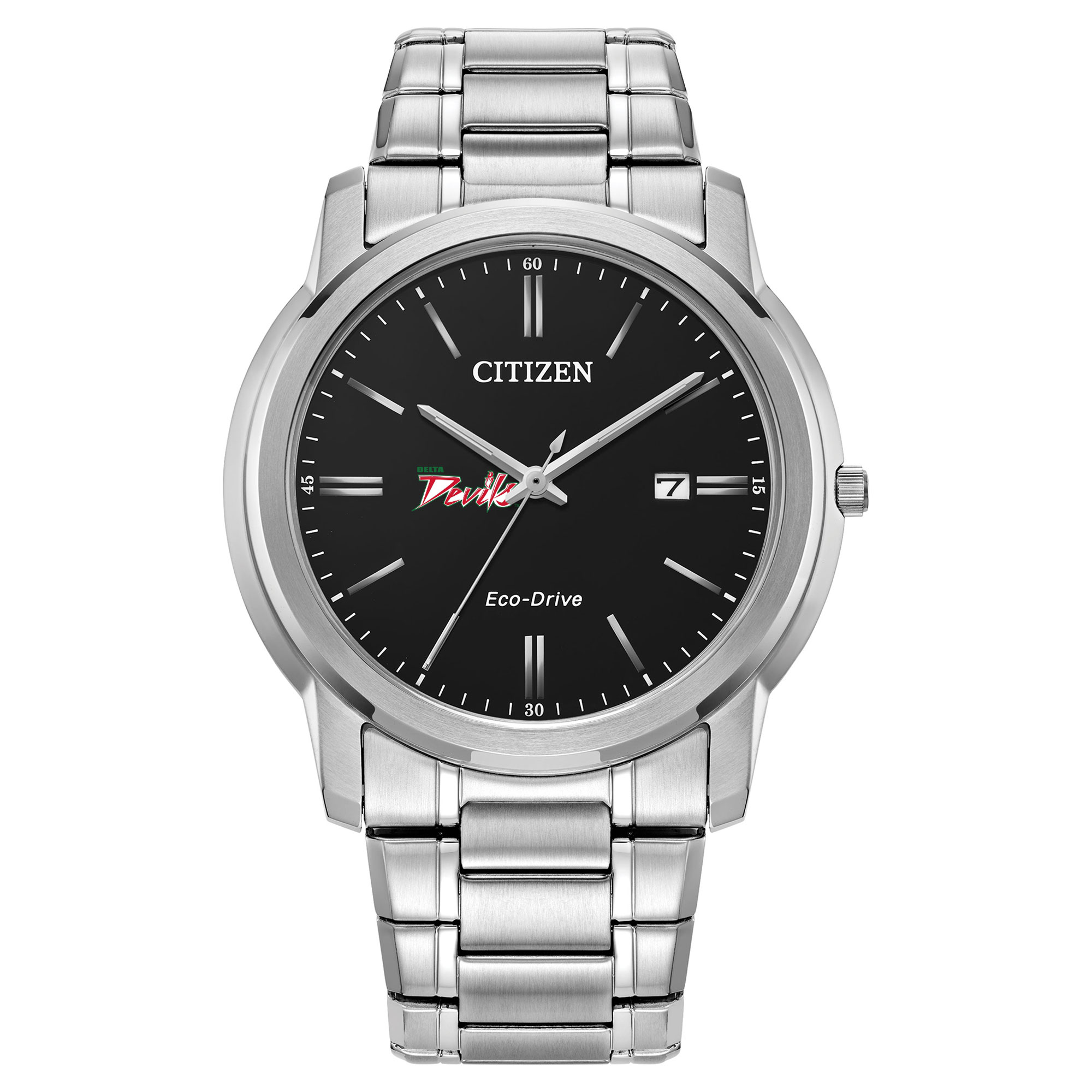 Men's Citizen Watch  Silver Mississippi Valley State Delta Devils Eco-Drive Black Dial Watch